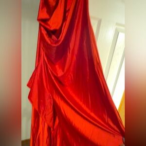 Elegant Red Satin Gown Tik Tok Viral